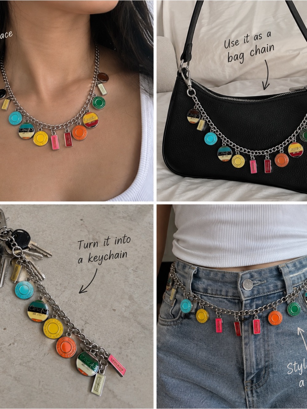 Coach Vintage Rare Charm Necklace